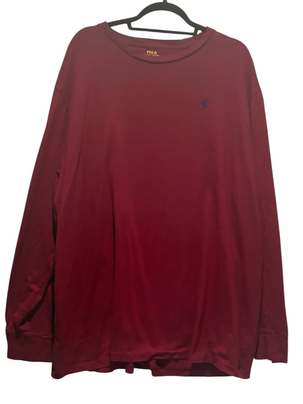 Polo Ralph Lauren - Men's Long Sleeve T-shirt. Size XXL. Red / Burgundy. Cotton